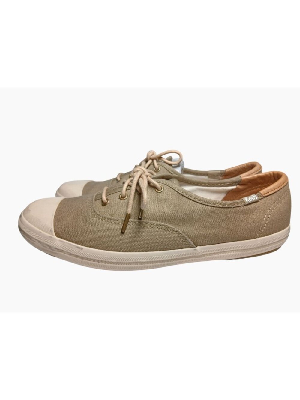 Keds x Forestbound Champion Womens Khaki Taupe Canvas Sneakers Size 8 Rubber Toe - Picture 4 of 12